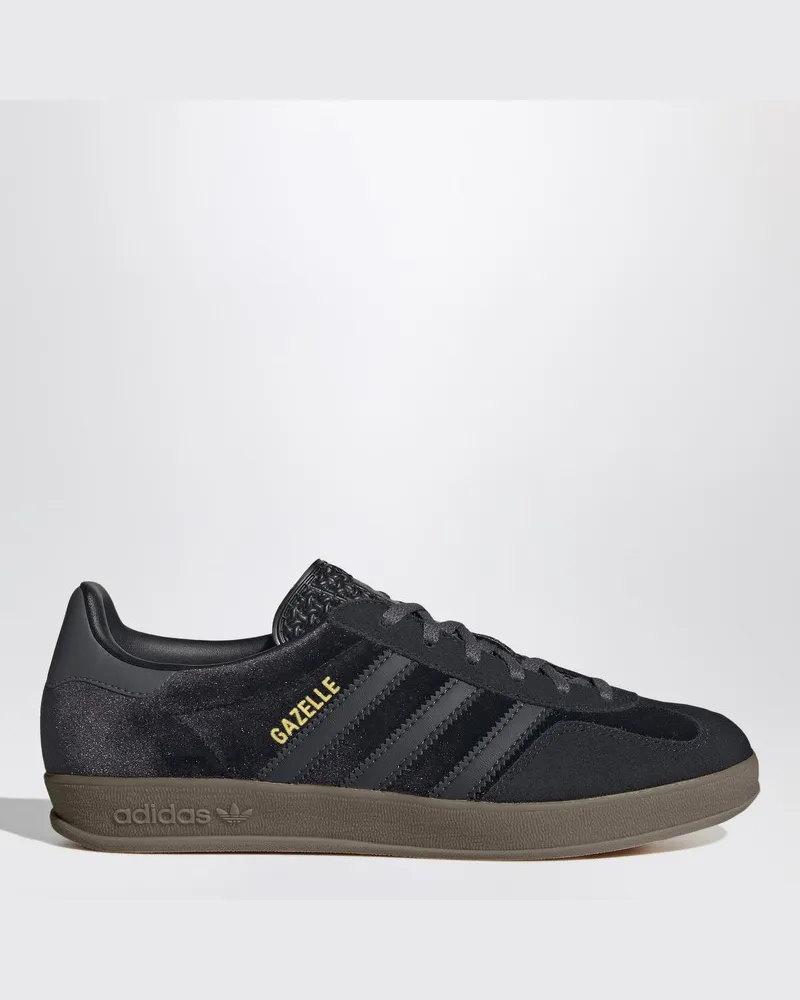 adidas Gazelle Indoor Sneaker aus schwarzem Samt Schwarz