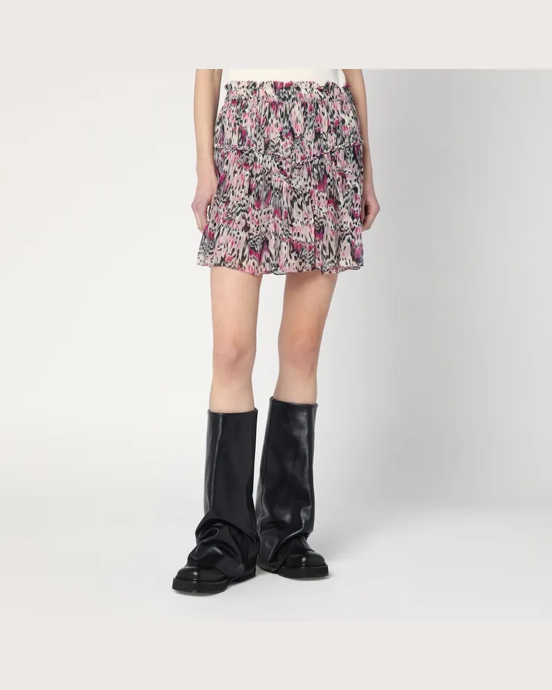 Isabel Marant Rosa gemusterter Roumi-Rock aus Seide Rosa