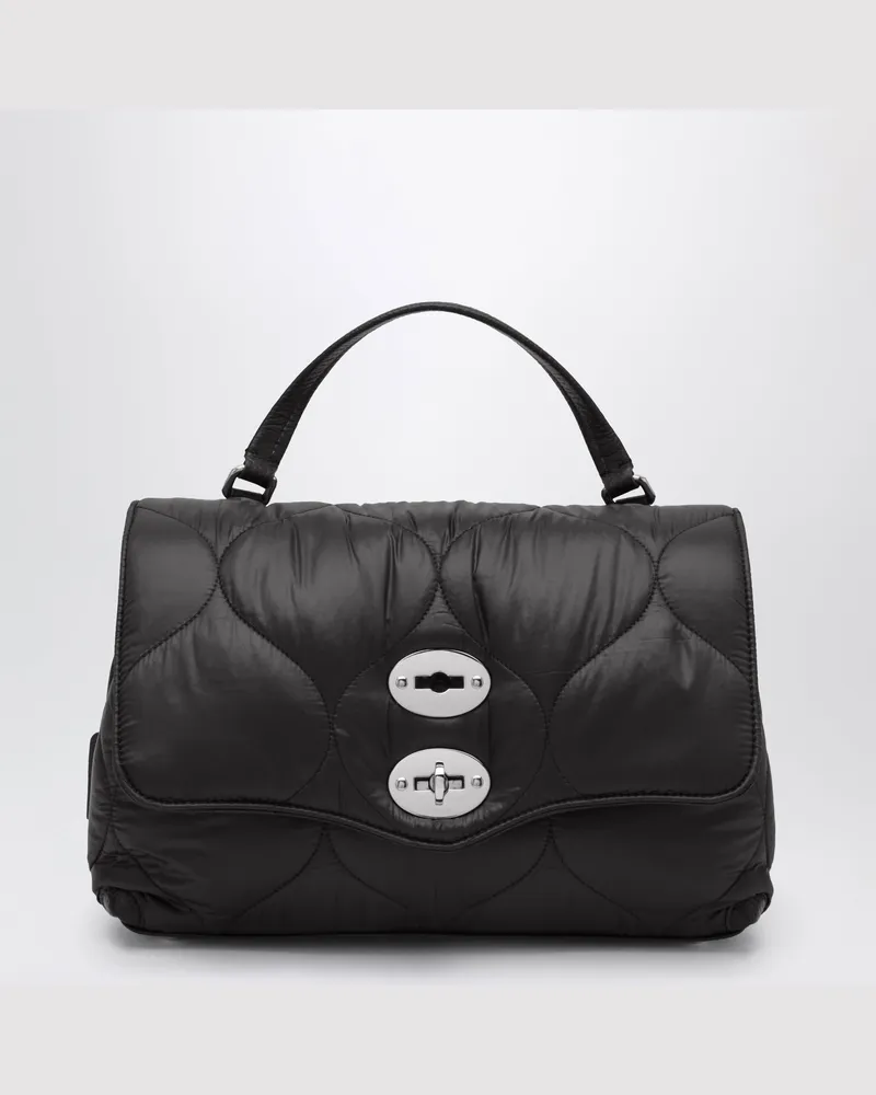 Zanellato Kleine Postina Tasche aus wattiertem Textil in Liquirizia-Schwarz Black
