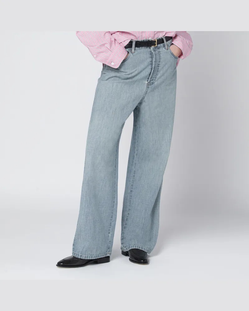 Miu Miu Hellblaue Jeans mit Logo auf der Rückseite Light