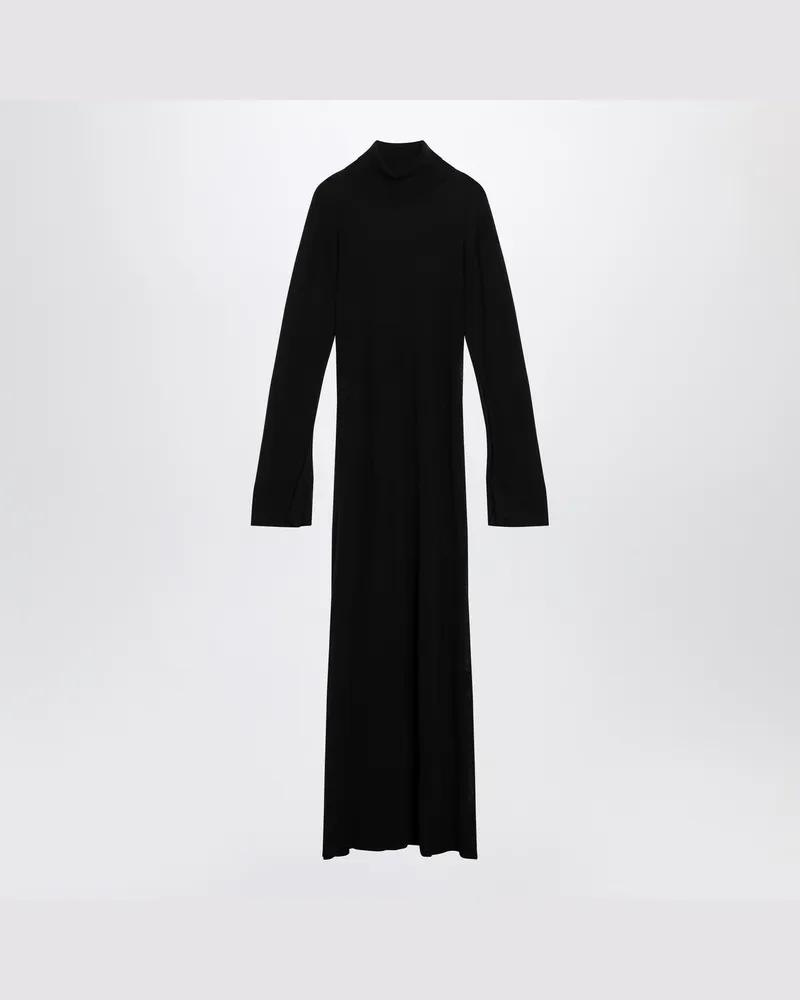 Totême Schwarzes Rollkragenkleid aus Kaschmirmischung Black