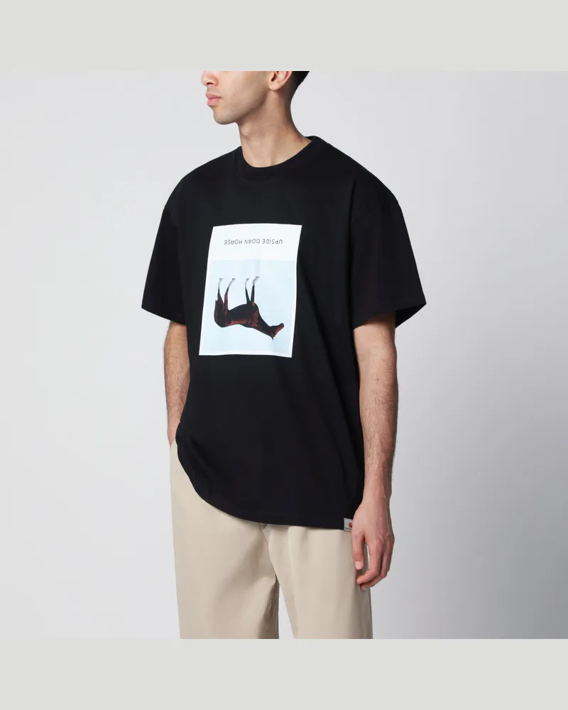 Carhartt WIP T-Shirt Sean Hamilton 02 aus Bio-Baumwolljersey in Schwarz Black