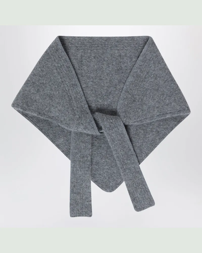 Jacquemus Dunkelgrauer Gros Grain Schal aus Alpakamischung Grey
