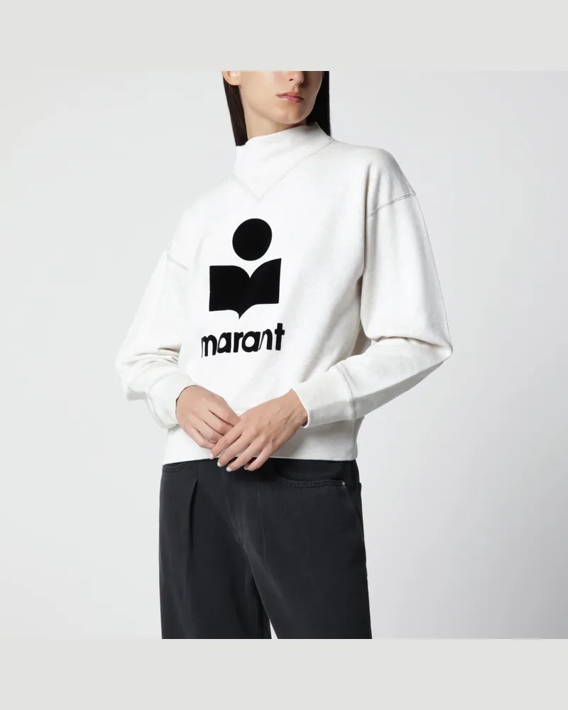 Isabel Marant Moby Sweatshirt aus écrufarbener Baumwolle mit Logo White