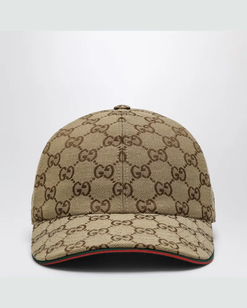 Gucci Baseballkappe aus beige/dunkelbraunem GG-Stoff Brown