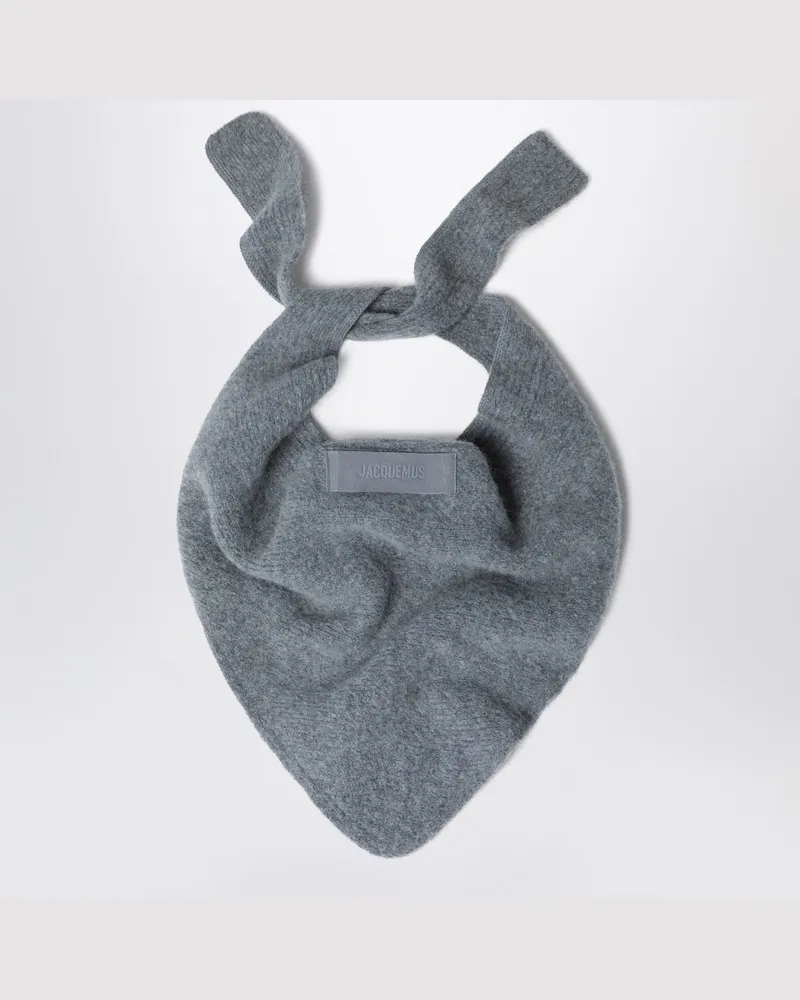 Jacquemus Grauer Schal mit Grosgrain-Logo Grau