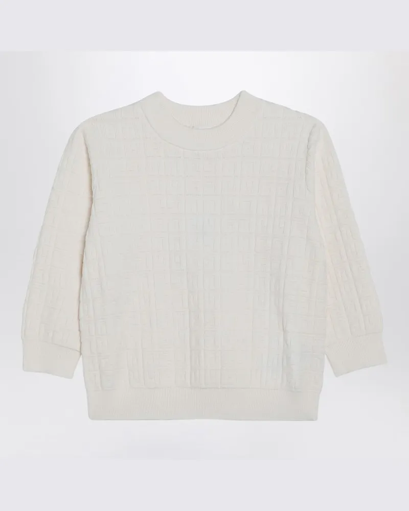 Givenchy Weißer Pullover mit 4G-Einsatz Weiß