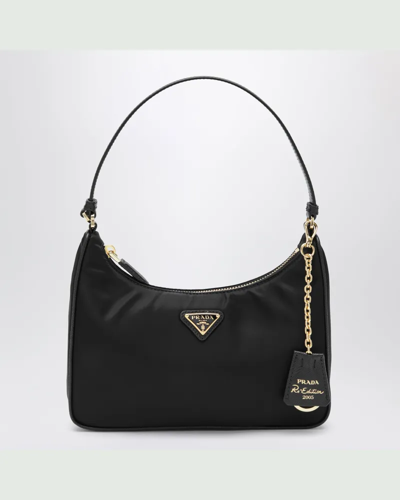 Prada Re-Edition 2005 Tasche aus schwarzem Re-Nylon und Saffianoleder Black
