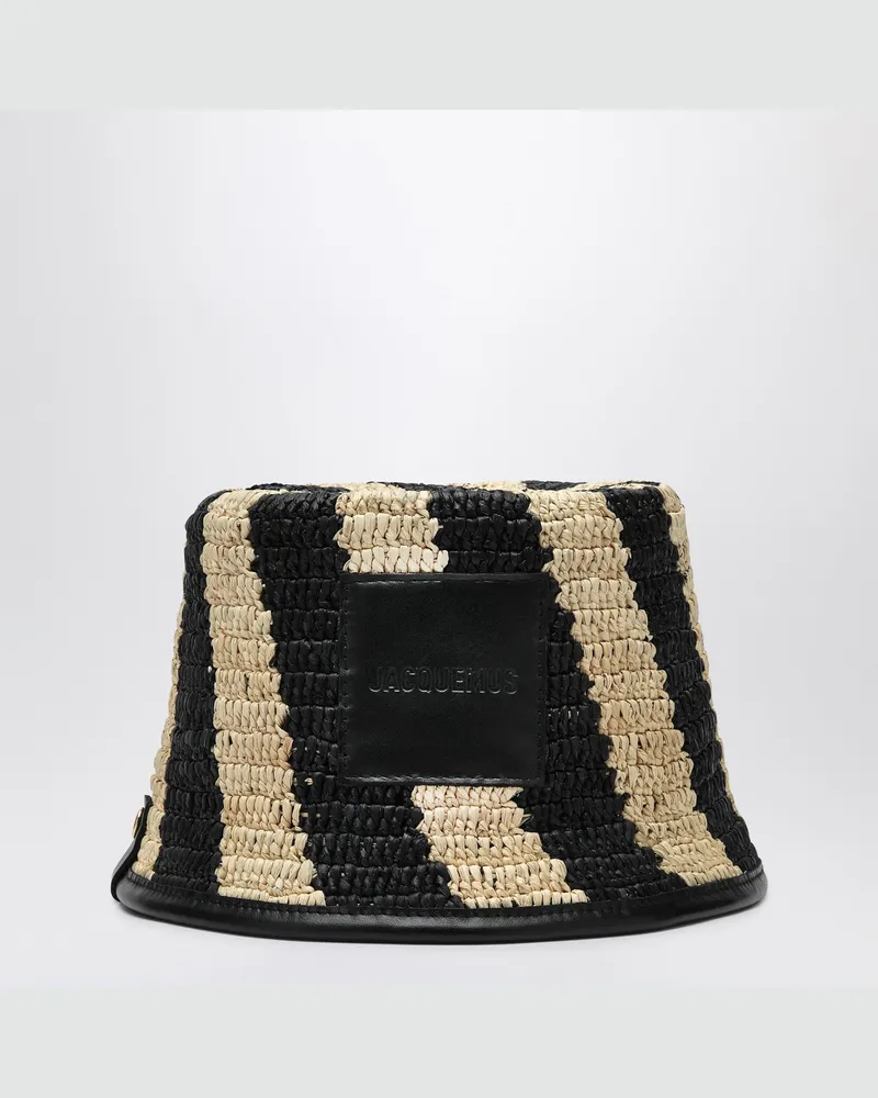 Jacquemus Le Bob Soli gestreifter Raphia-Eimerhut Multicolor