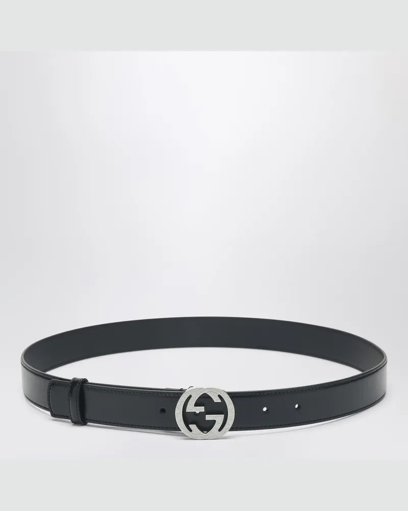 Gucci Gürtel mit GG gravierter Schnalle Black