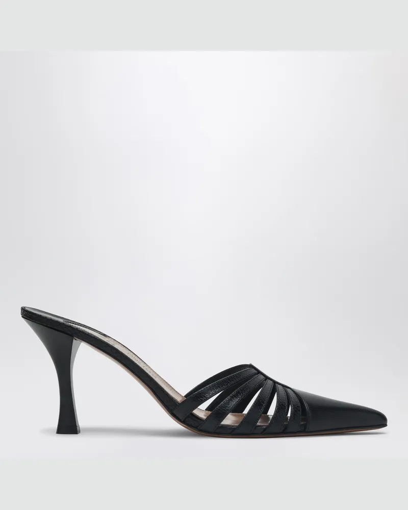 Paris Texas Schwarze Leder-Mule Nadia Black