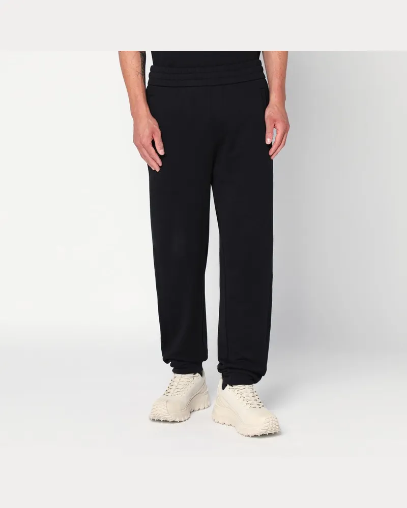 Moncler Schwarze Baumwoll-Jogginghosen Schwarz