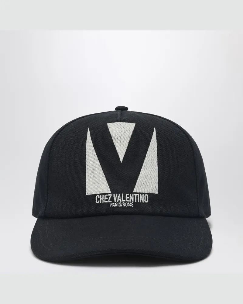 Valentino Garavani Schwarze Baseballkappe von Chez Valentino Black