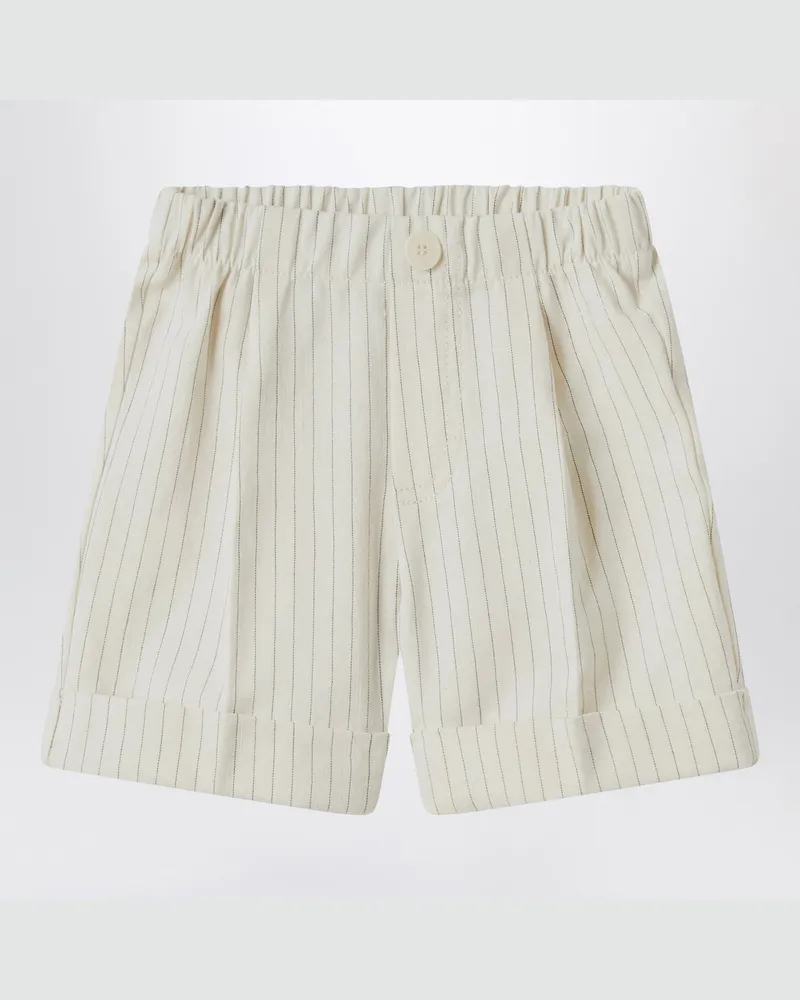 Il Gufo Gestreifte Bermuda-Shorts aus Baumwolle White