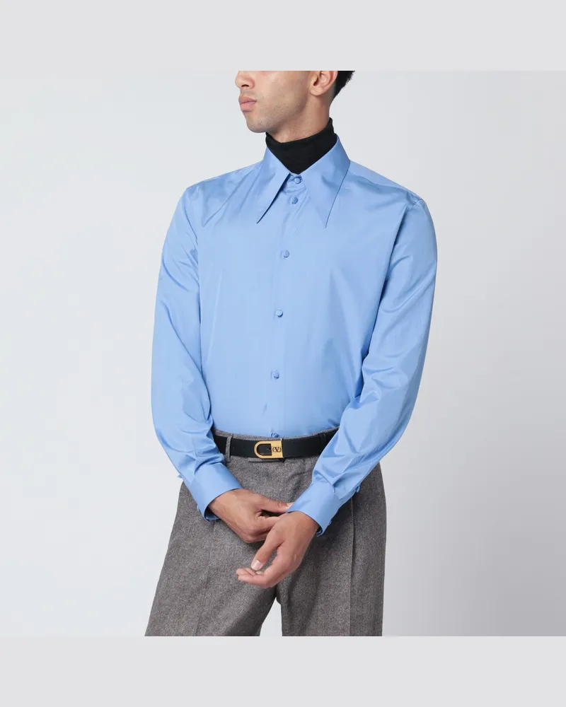 Valentino Garavani Hellblaue Baumwollhemd Light