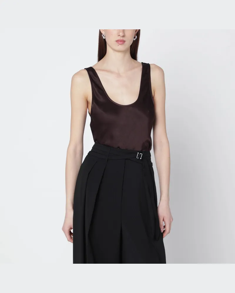 Anine Bing Braunes Lea-Top aus Seide Brown
