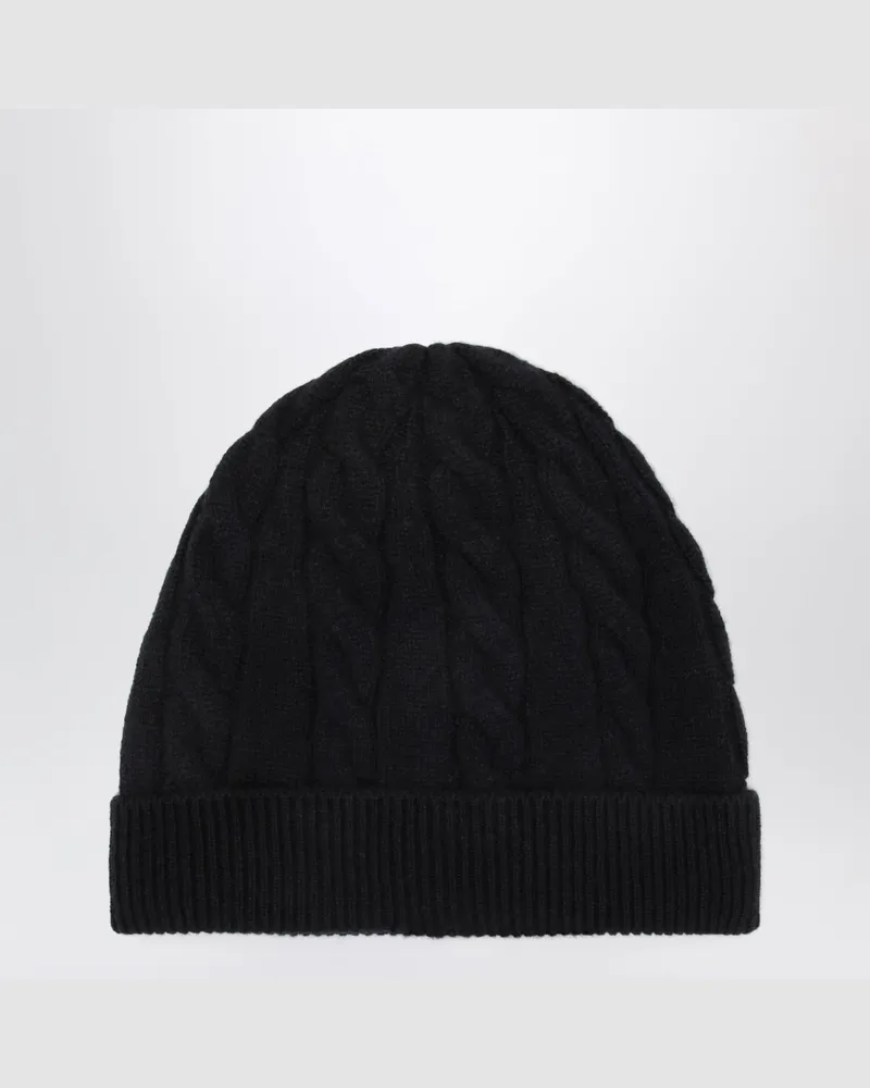Loro Piana Navy blue cable-knit cashmere beanie Blue