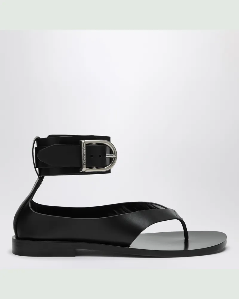 Durazzi Milano Schwarze Sandalen Mit Knöchelverschluss Black