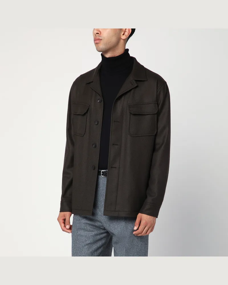 Tagliatore Braune Jacke aus Wolle Brown