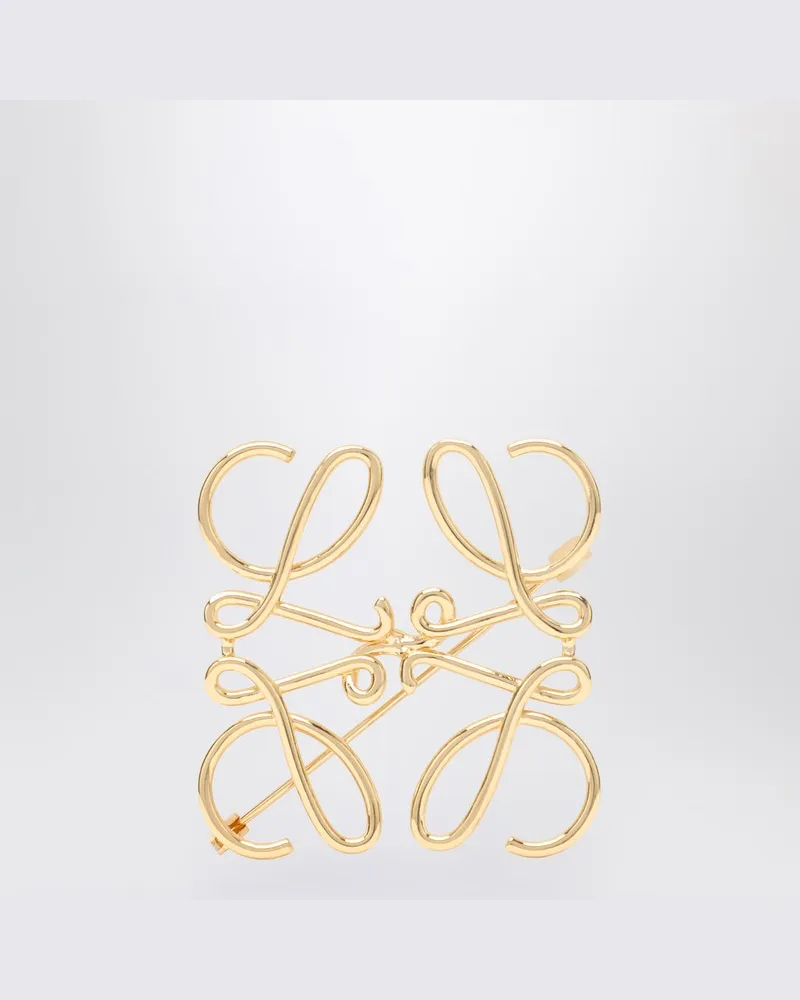 Loewe Anagramm-Brosche aus goldenem Metall Metallisch