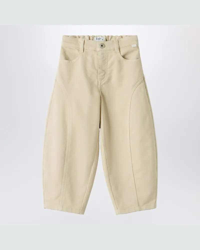 Il Gufo Karottenhose aus Stretch-Gabardine Beige