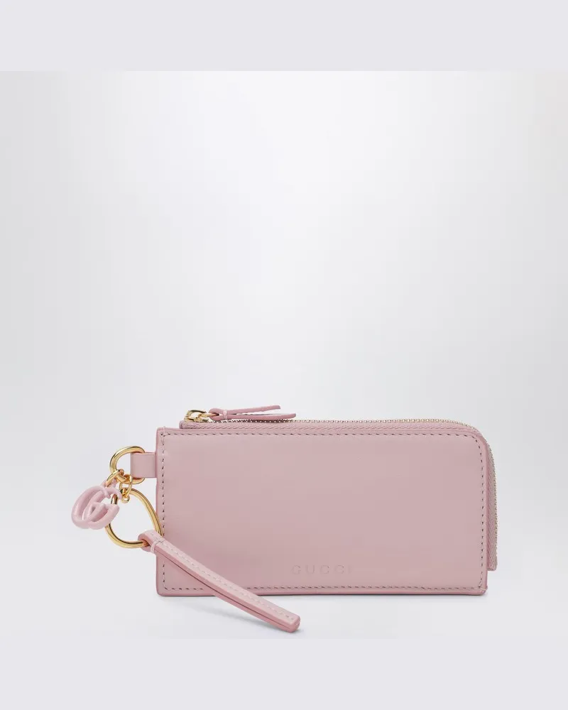 Gucci Rosa Kartenhalter mit GG-Anhänger 