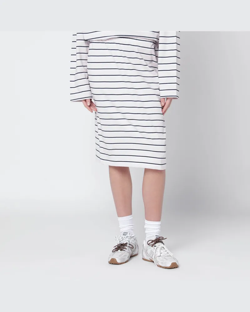 ROTATE Birger Christensen Lila gestreifter Bleistiftrock Pink