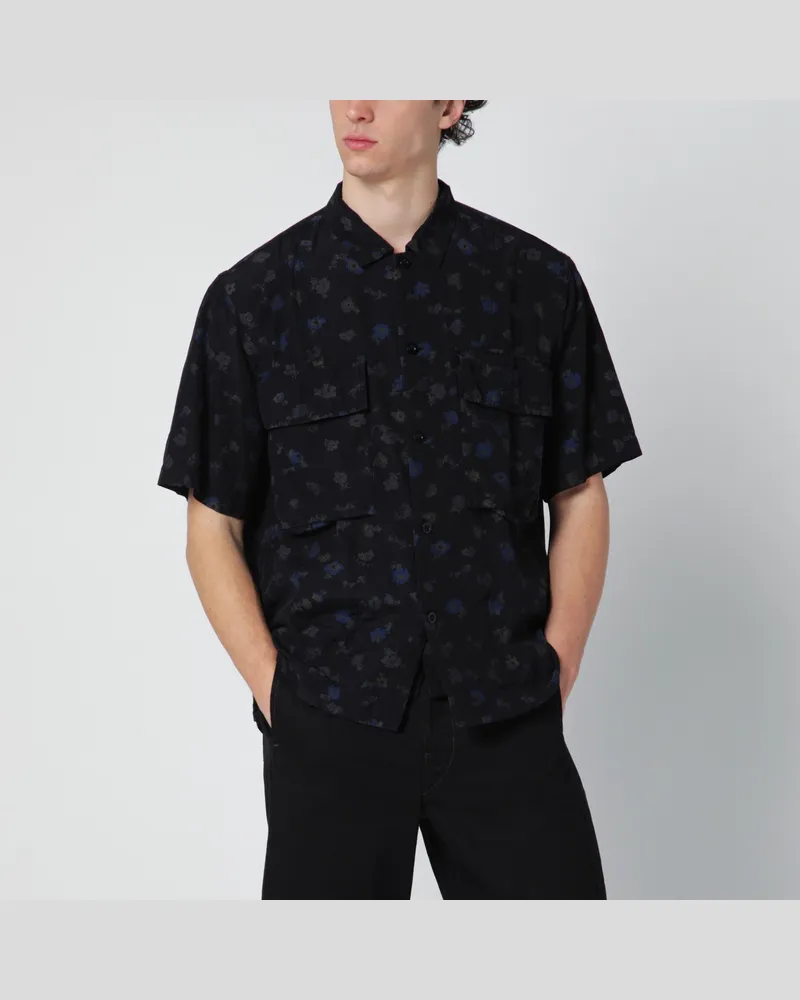 Sacai Schwarzes Hemd mit Blumenprint Black