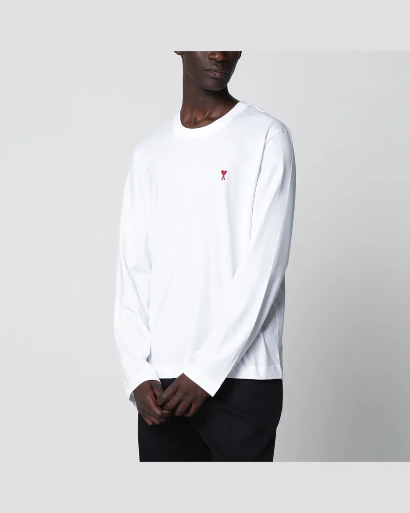 AMI Paris Weißer Ami De Coeur Pullover White