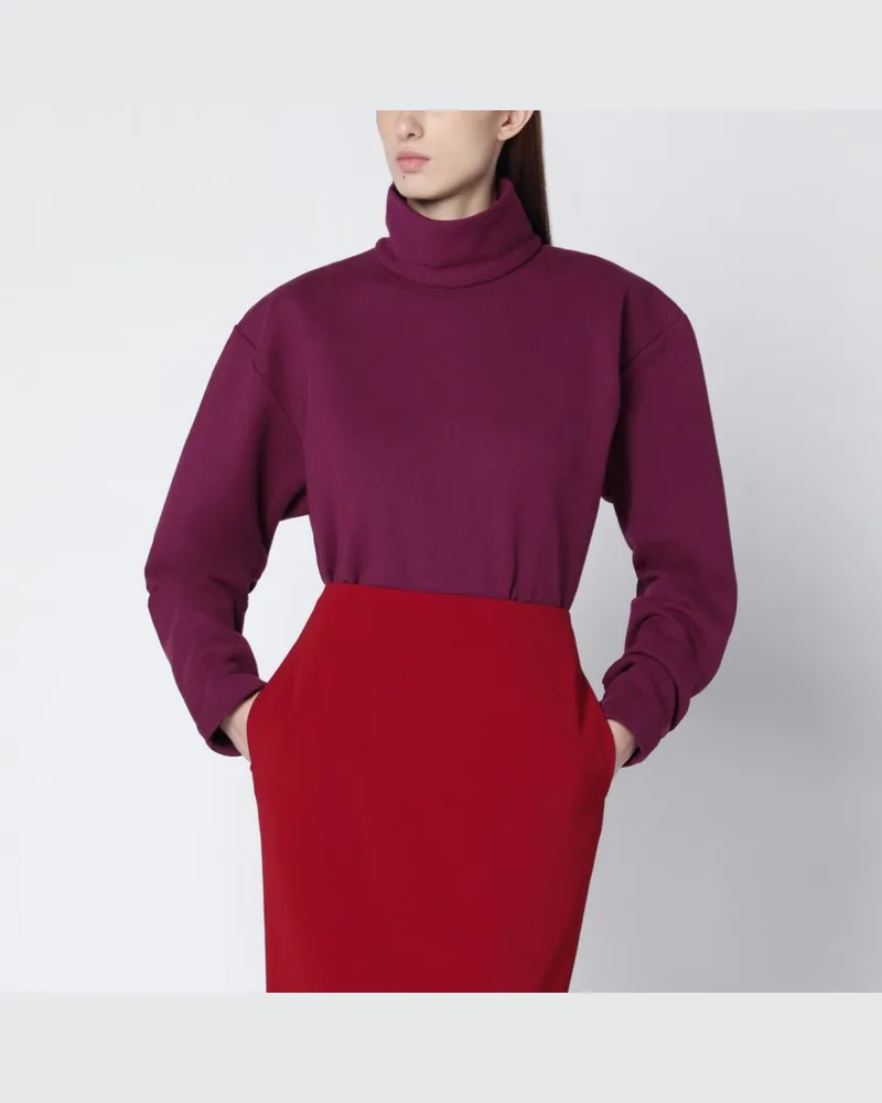 Saint Laurent Boxy Pullover aus violetter Baumwolle Violett