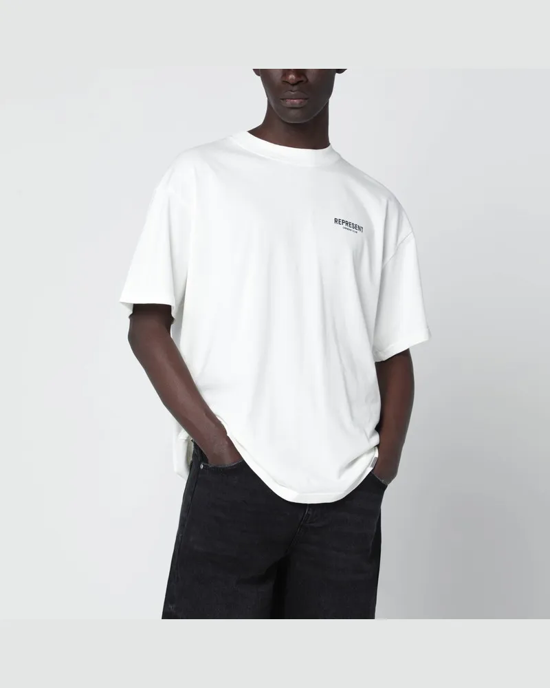 REPRESENT Weißes Baumwoll-T-Shirt mit Logo Weiß