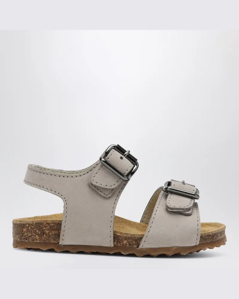 Il Gufo Graue Sandale in Nubuk mit Riemen Grau
