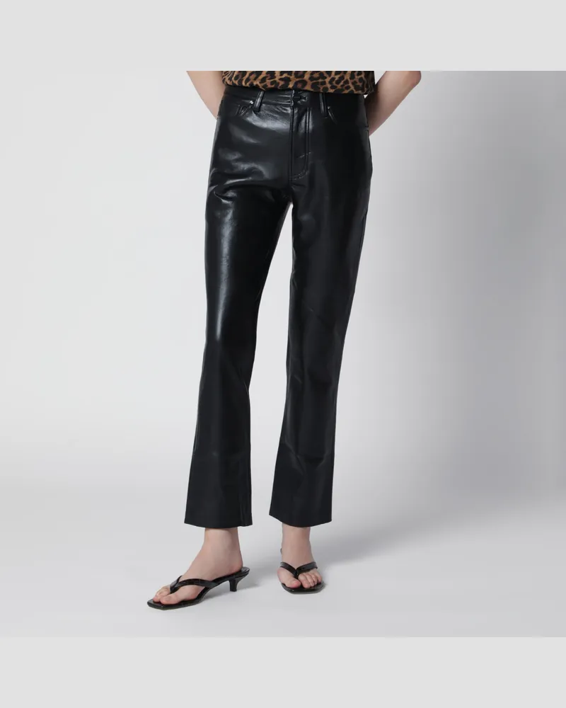 Anine Bing Schwarze Bruno Hose aus regeneriertem Leder Black