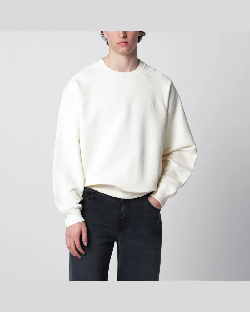 AMI Paris Cremefarbenes Sweatshirt Ami de Coeur White