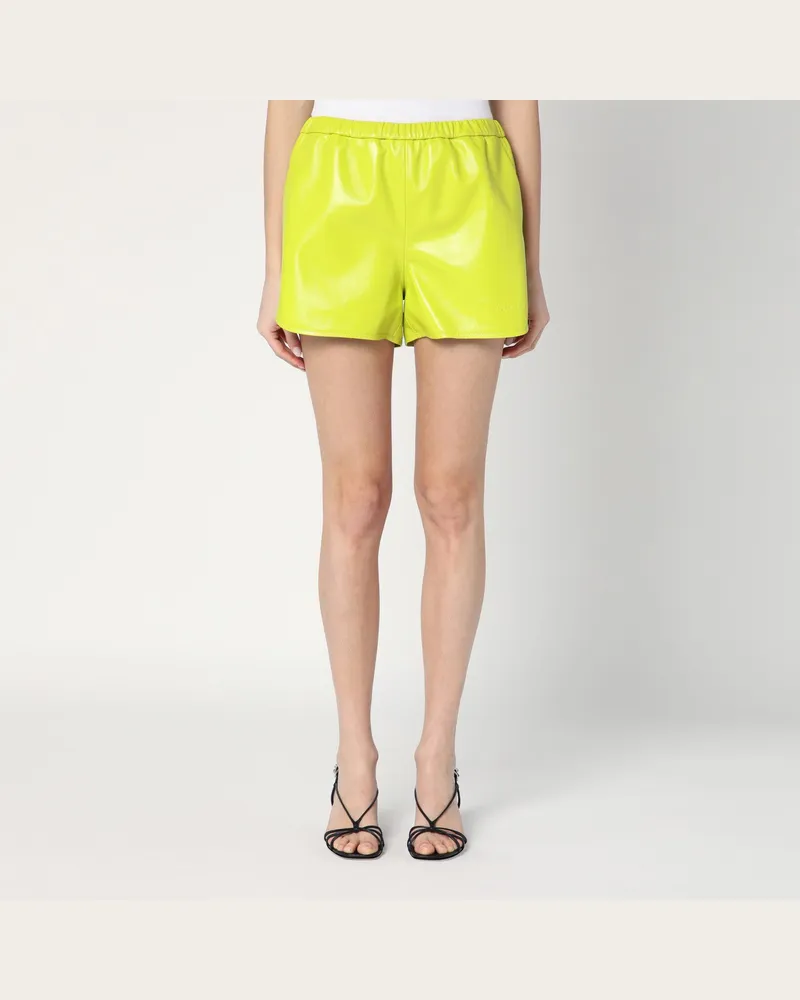 Gucci Limettengrüne Shorts aus Leder Green