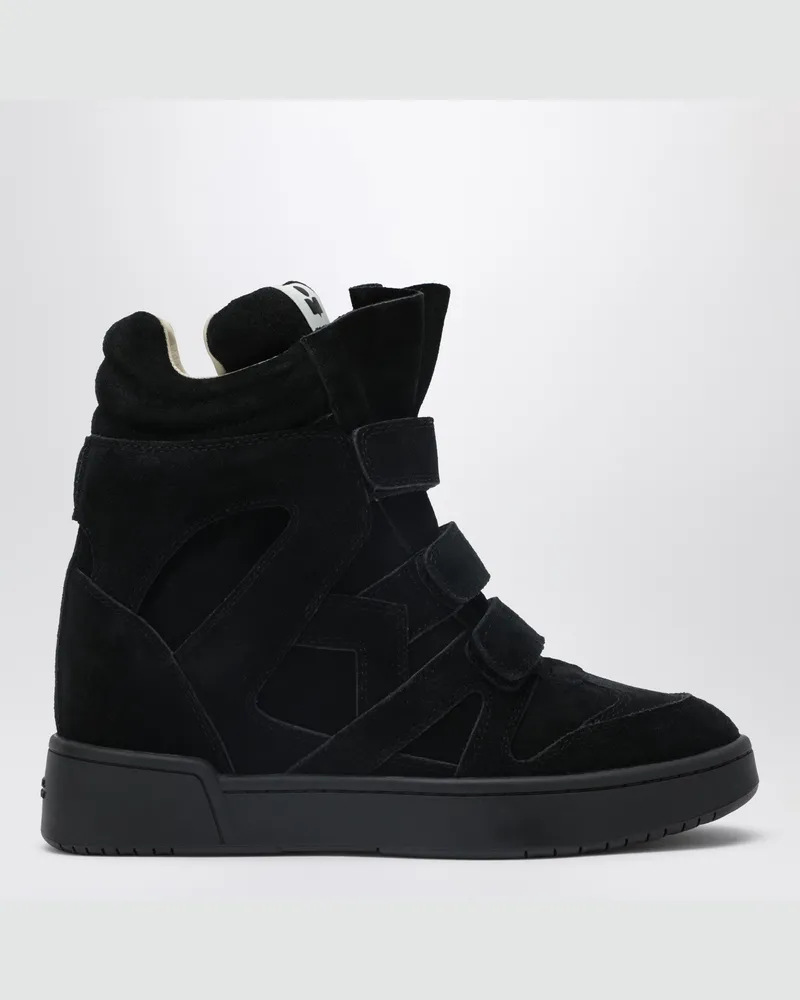 Isabel Marant Bekett Keil-Sneakers aus schwarzem Veloursleder 