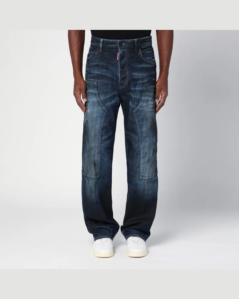 Dsquared2 Marineblaue Jeans aus ausgewaschenem Denim Blau