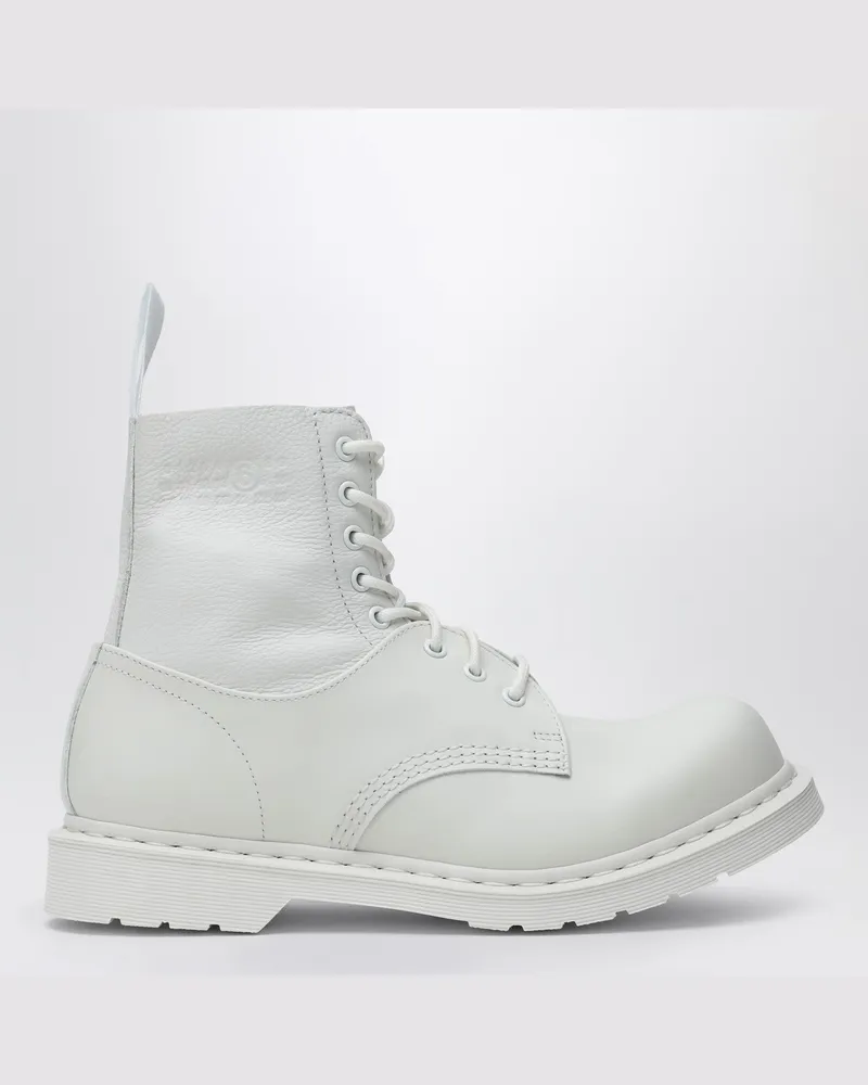 Maison Margiela Weißer Schnürstiefel MM6 X Dr. Martens 