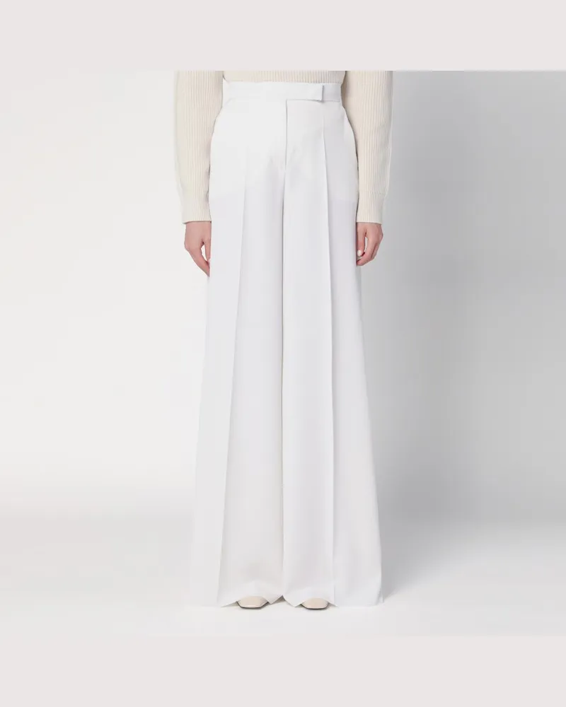 Max Mara Weiße Hose aus Wollgabardine Weiß