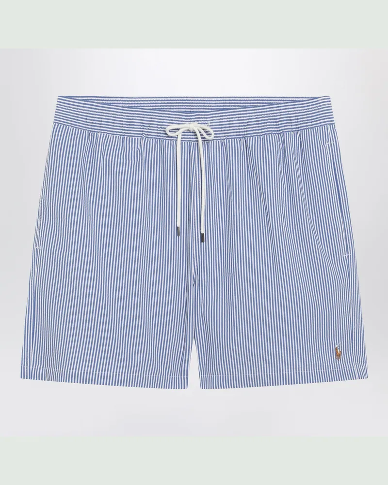 Ralph Lauren Traveler Badehose mit weiß/blauen Streifen aus Seersucker Light
