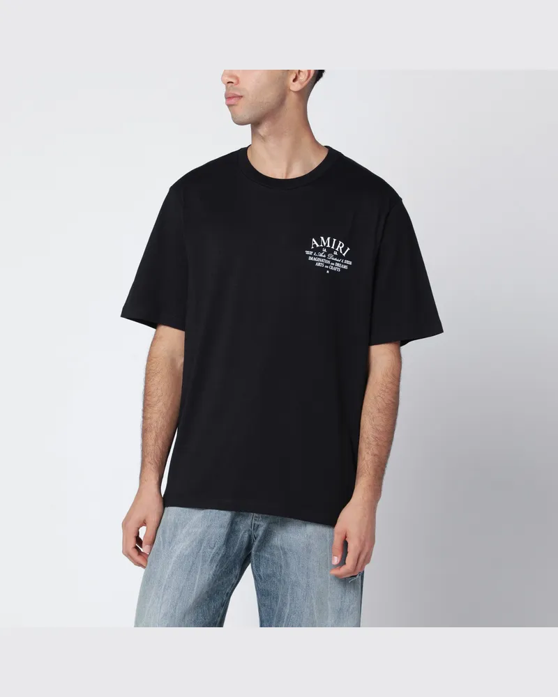 Amiri Schwarzes Baumwoll-T-Shirt mit Logoprint Black
