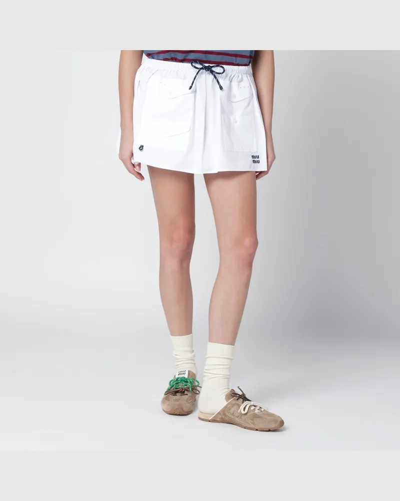 Miu Miu Weiße Minirock aus Baumwolle Weiß