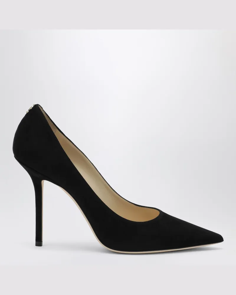 Jimmy Choo Love 100 Pumps aus schwarzem Wildleder Black