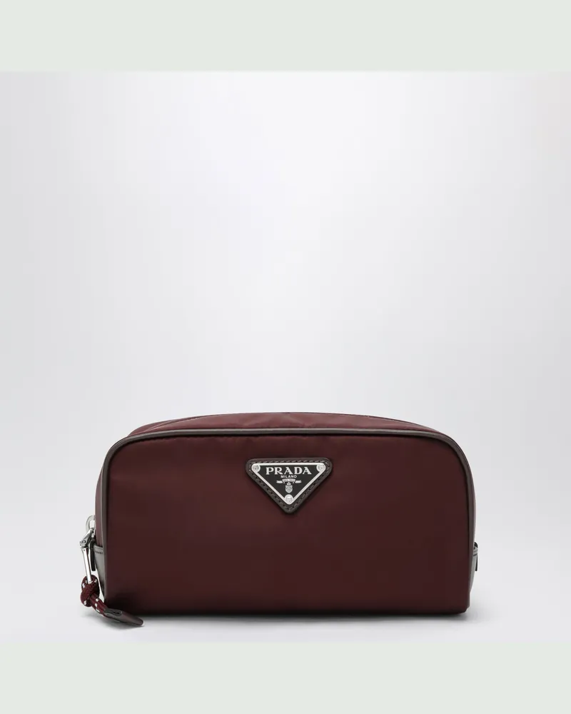 Prada Speedrock Etui aus Re-Nylon und Leder in Bordeaux Burgundy