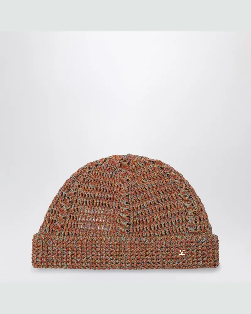 Valentino Garavani Mehrfarbige Häkelmütze 