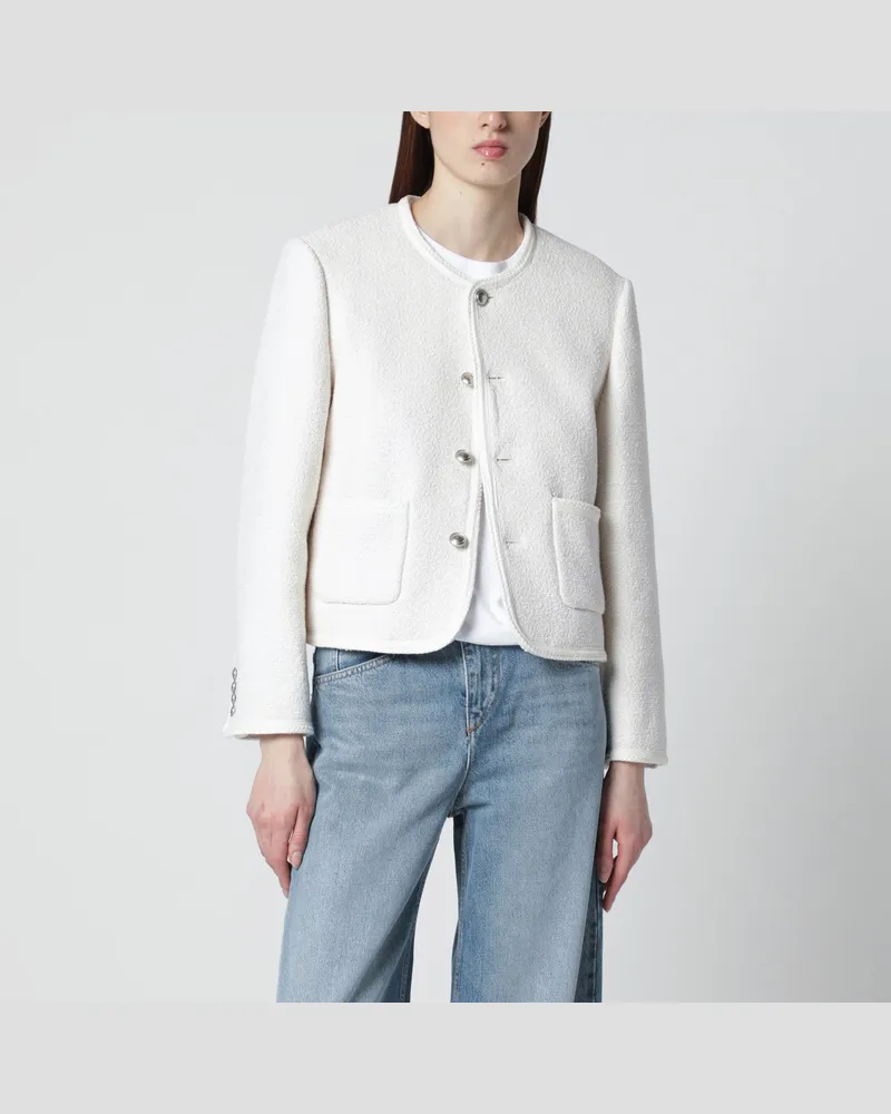 Dunst Cremefarbene Bouclé-Tweedjacke White