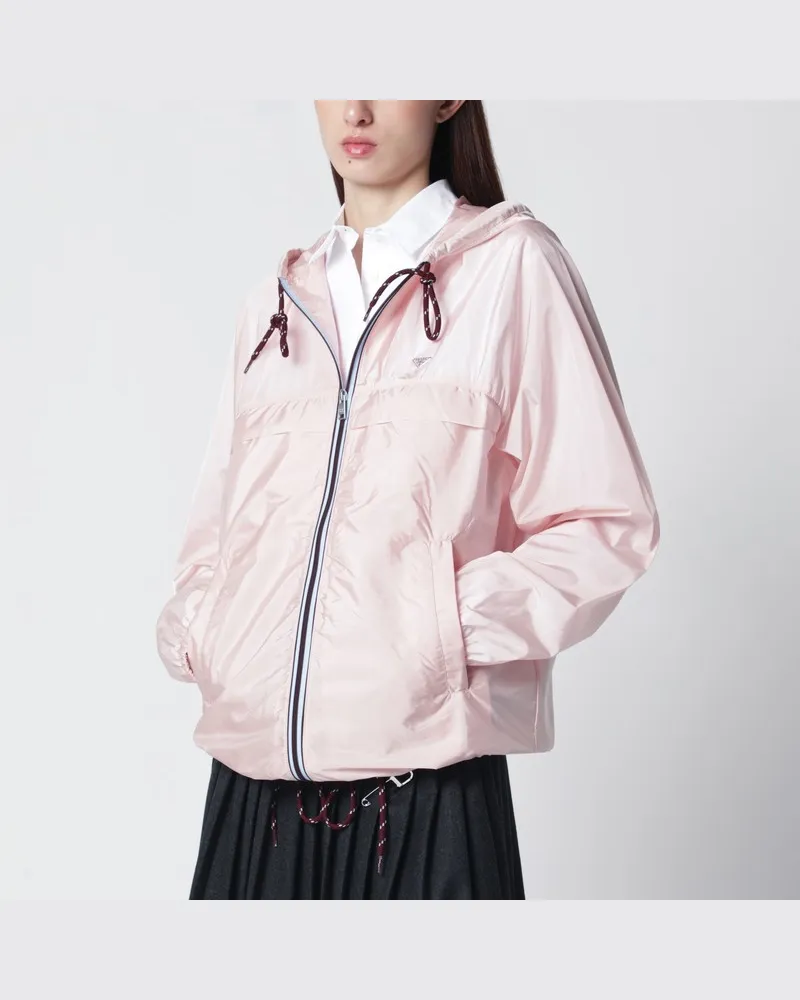 Prada Alabasterfarbener Blouson aus Re-Nylon Rosa