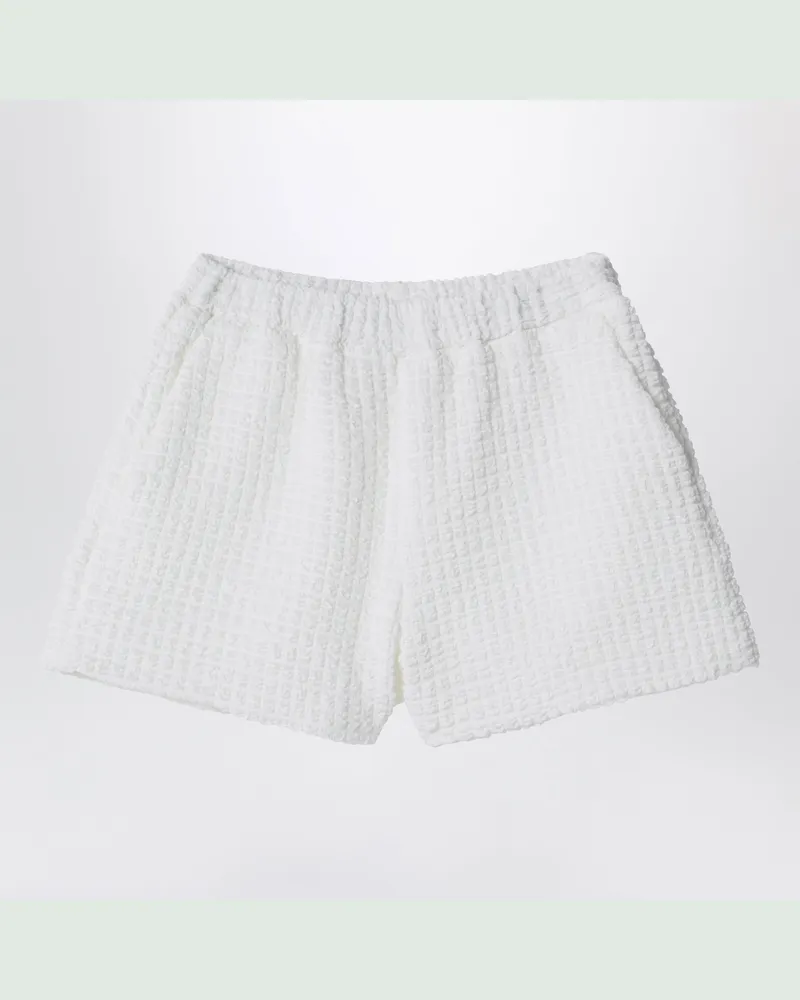 DOUUOD Weiße Shorts aus strukturiertem Stoff White