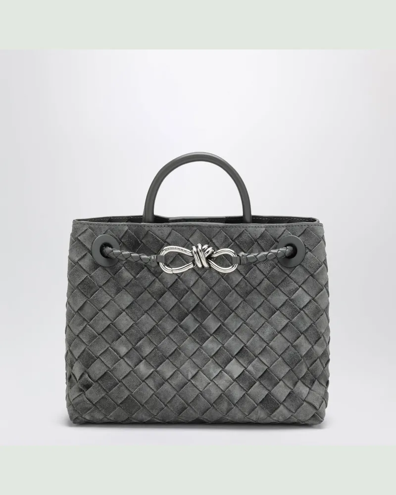 Bottega Veneta Small Andiamo handbag in grey woven suede Grey