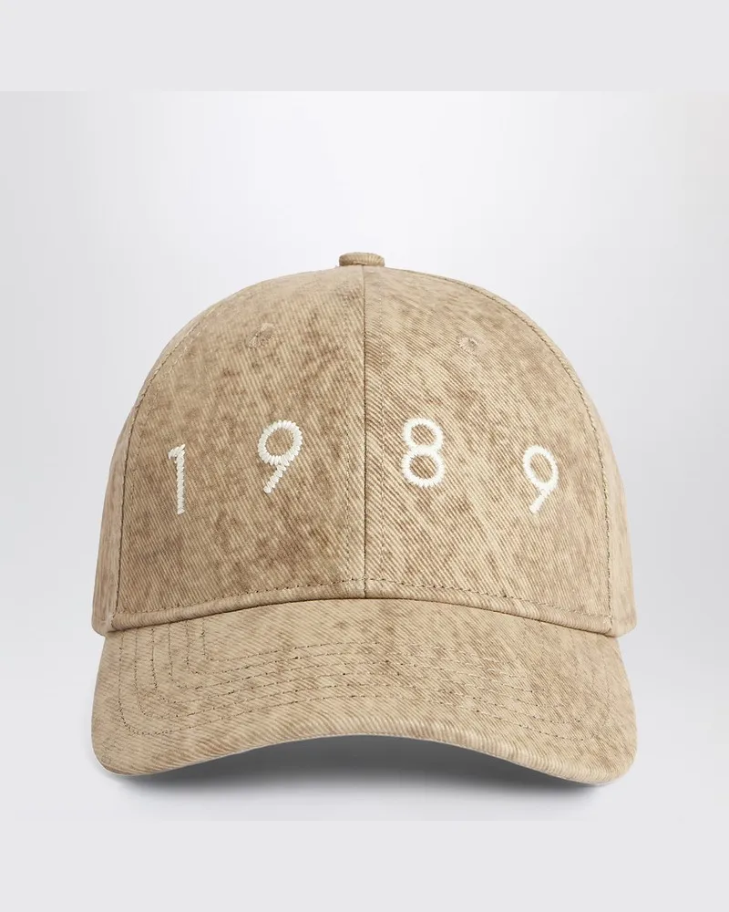 1989 STUDIO Baseballkappe 1989 aus bedrucktem Camouflage-Denim Beige